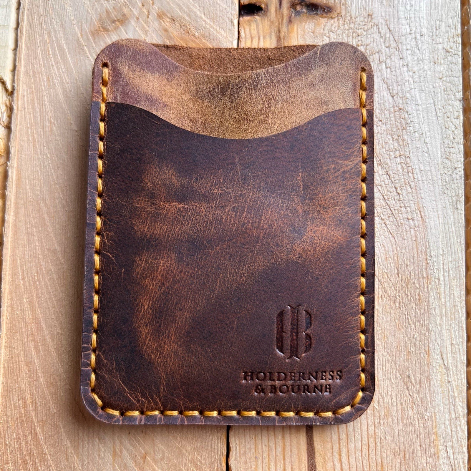 Seminole Golf Club Holderness & Bourne Wallet Genuine Leather Wax Brown Minimal
