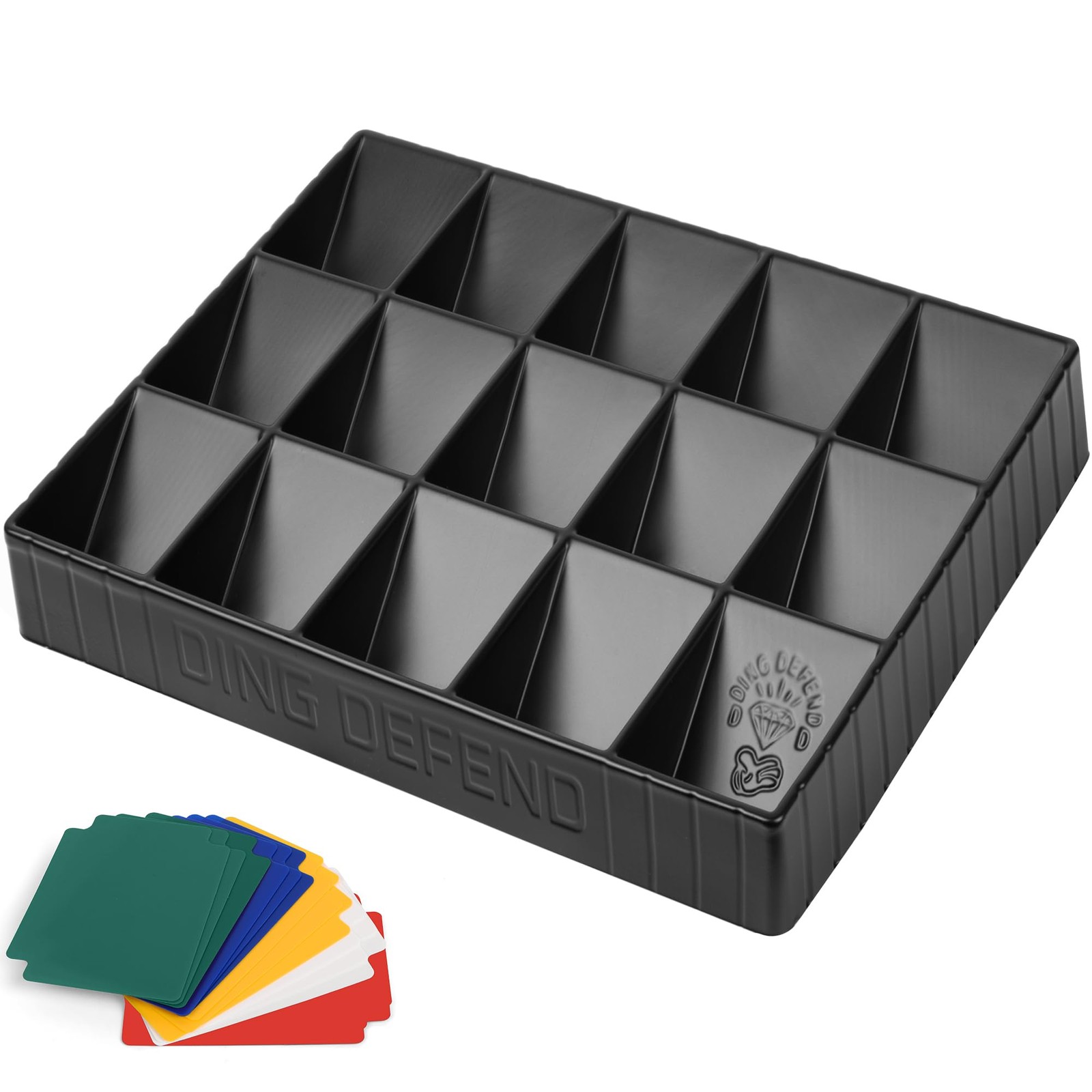 Card Sorting Tray – Stackable Trading Cards Organizer – 15-Compartment Tray S…