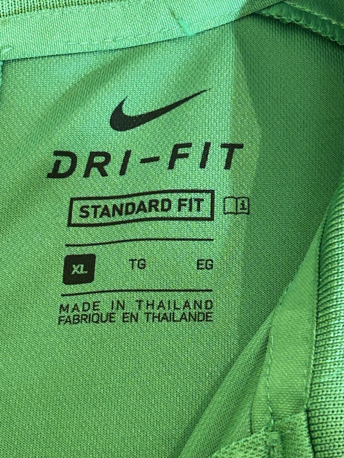 North Texas Polo Shirt Mens XL Green Nike Dri Fit Performance Stretch Mean Green