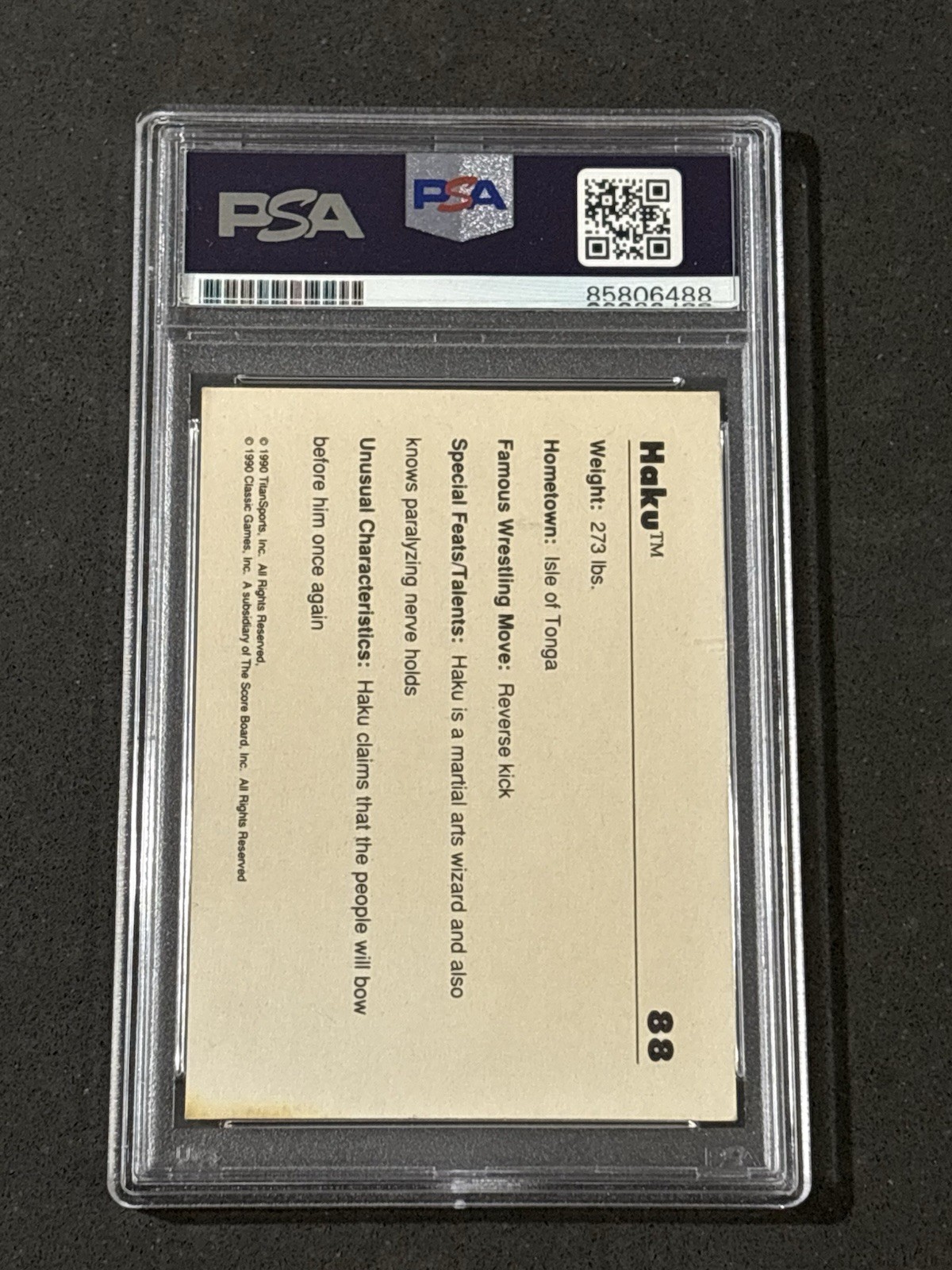 HAKU 1990 CLASSIC WWF SIGNED AUTOGRAPHED CARD PSA/DNA CERTIFIED
