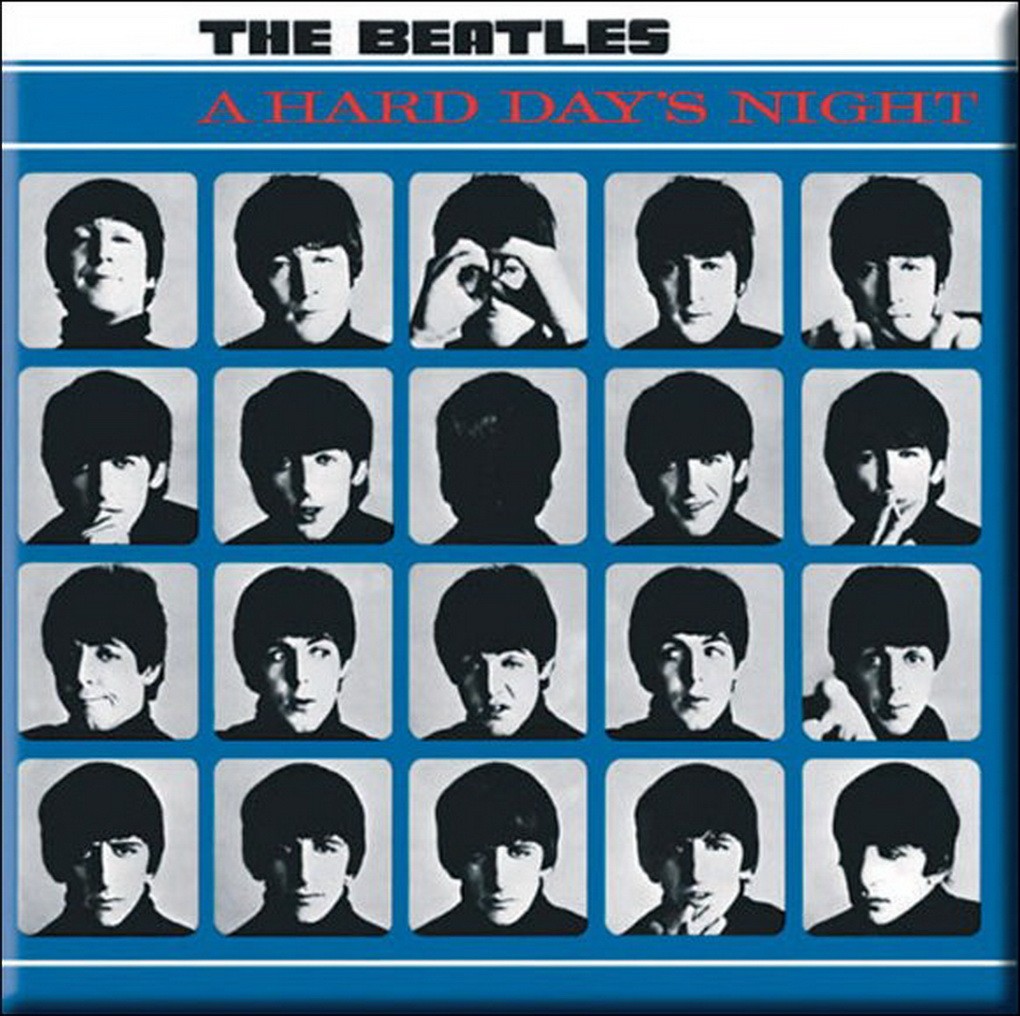 The Beatles Hard Days Night Rock Off Licensed Square Magnet TMAG14