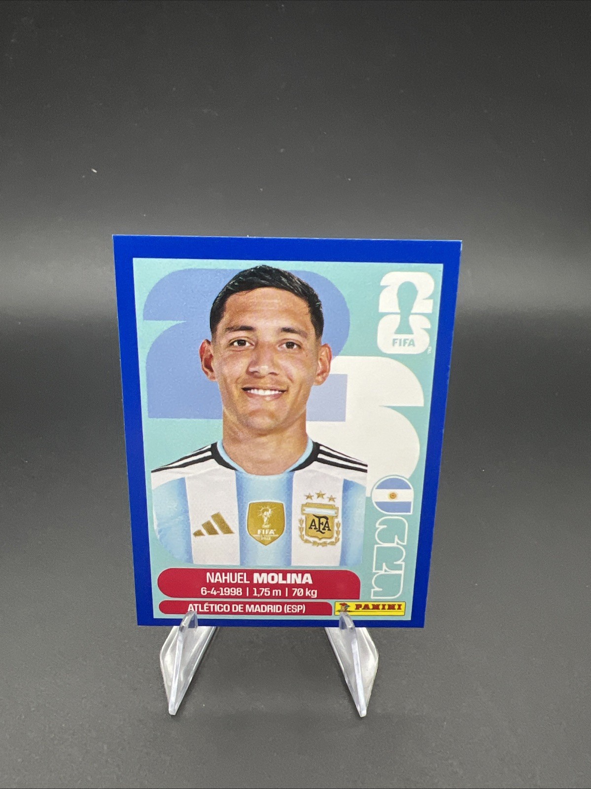 2026 Panini FIFA World Cup Sticker Nahuel Molina #ARG3 Argentina Blue Parallel