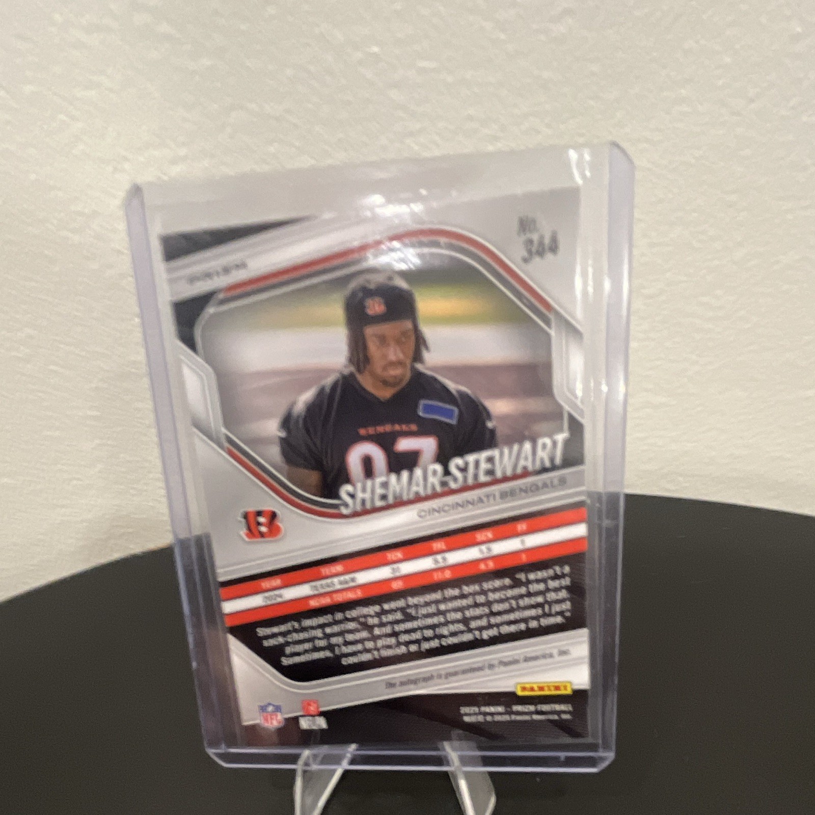 Panini 2025 Prizm Shemar Stewart RC Auto #344 Hologram Cincinnati Bengals