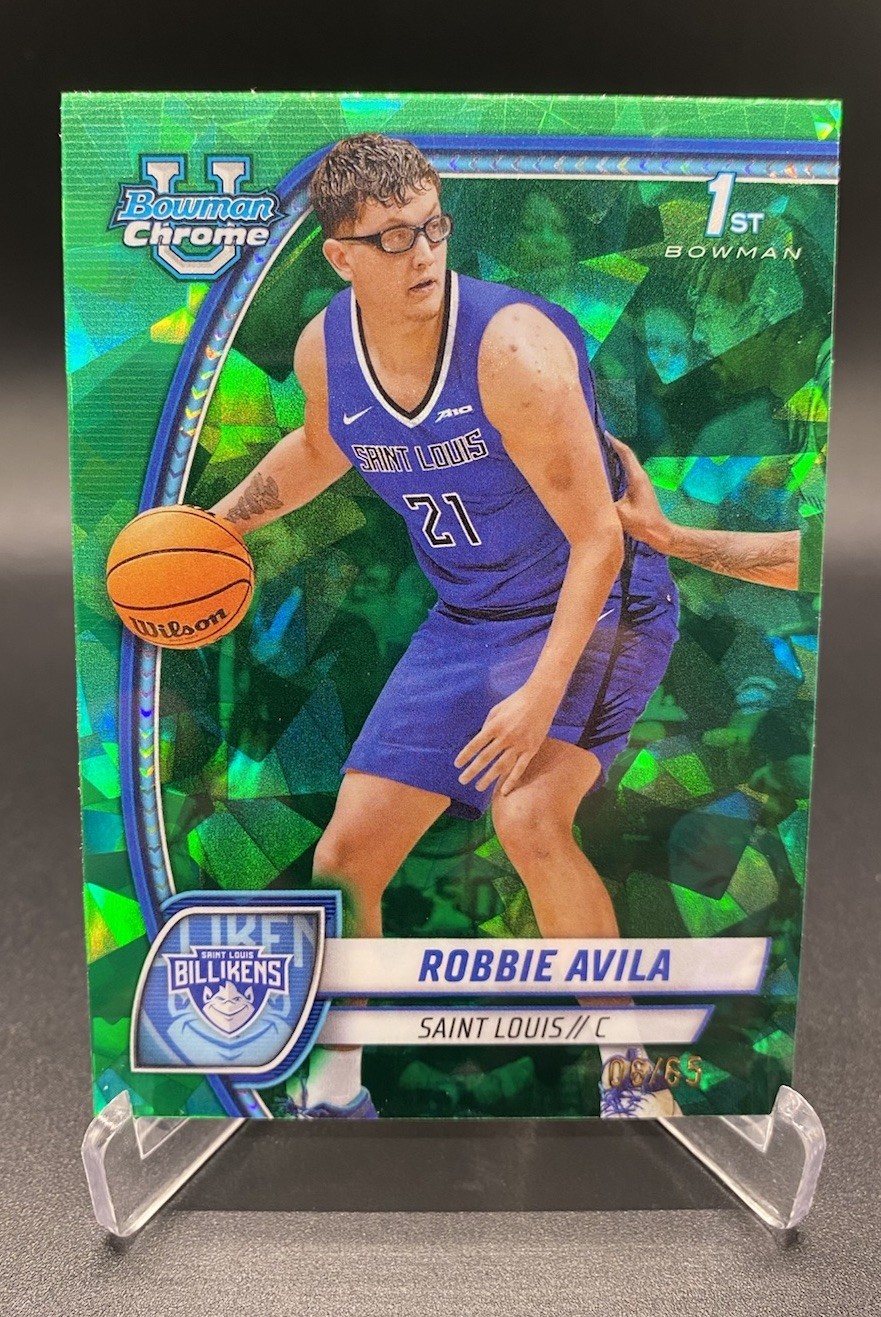 2024-25 Bowman University Chrome Sapphire Edition – Robbie Avila #61 Green…