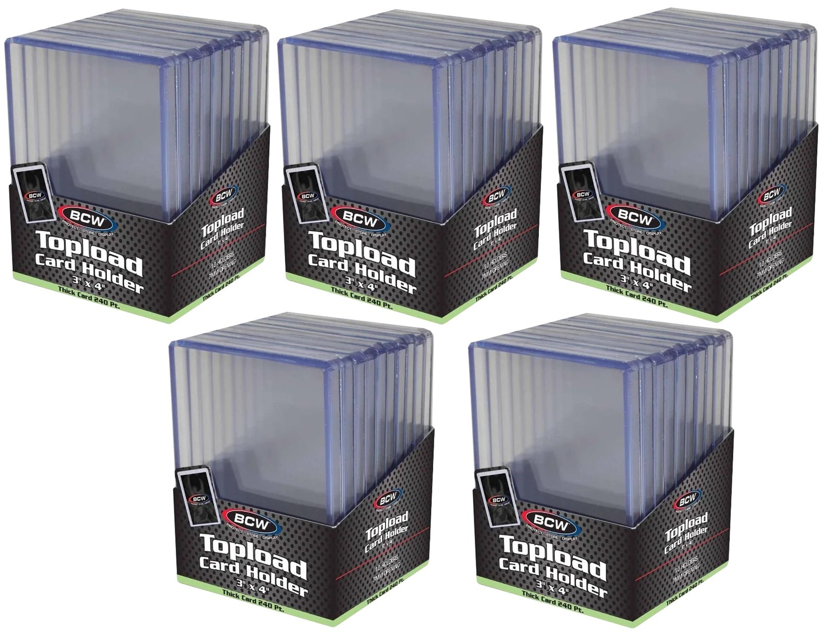 50 BCW 240pt Top loaders Trading Card Holder Sports Relic Topload Patch 7mm