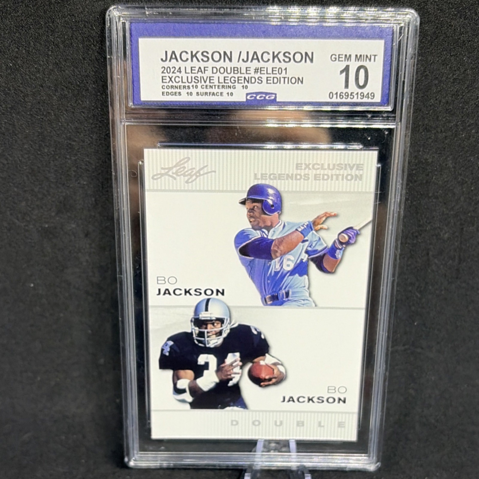 Leaf Legends Edition Bo Jackson Jackson ELE-01 Double 2024 MLB NFL Card