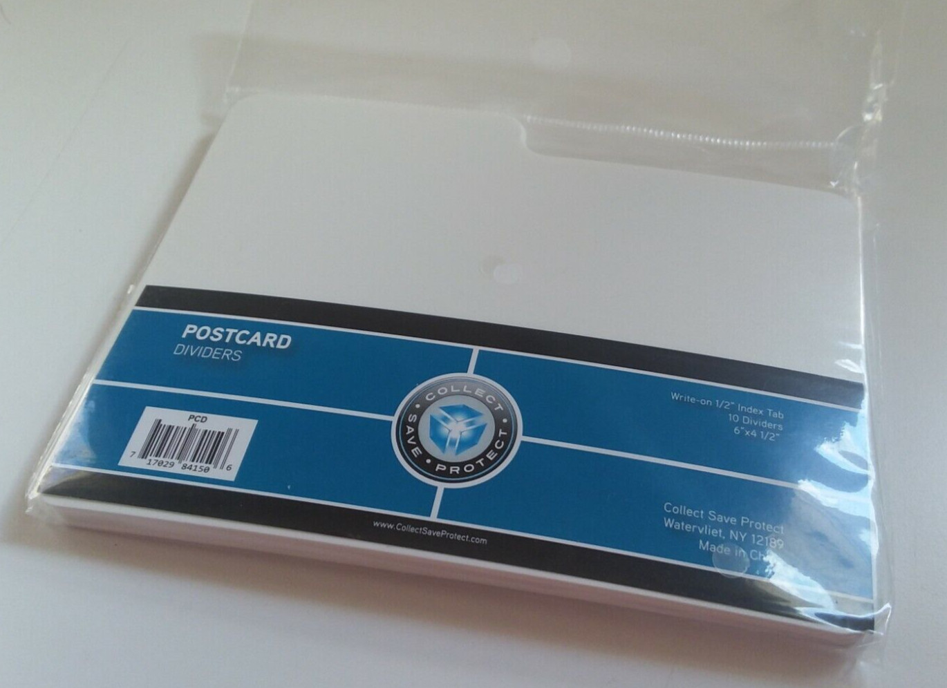 (10) CSP Postcard Dividers White 6″x4 1/2″ with 1/2″ tab New NIP