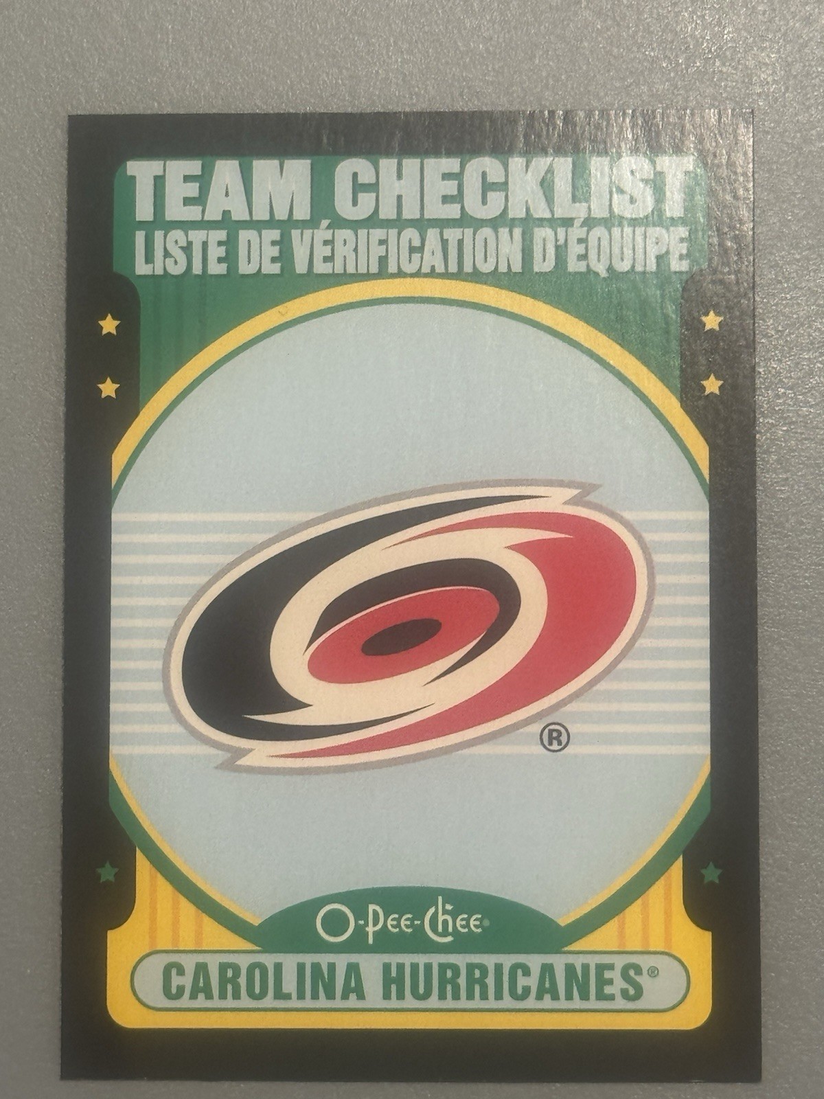 2021-22 O-Pee-Chee Retro Black Border Carolina Hurricanes Team Checklist /100