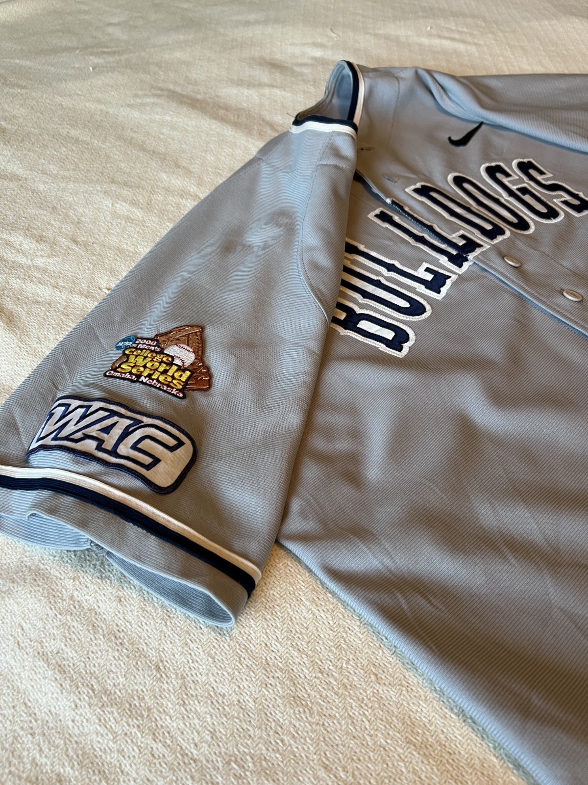 Fresno State baseball jersey, 2008 NCAA champions, Bulldogs, Nike, size 50