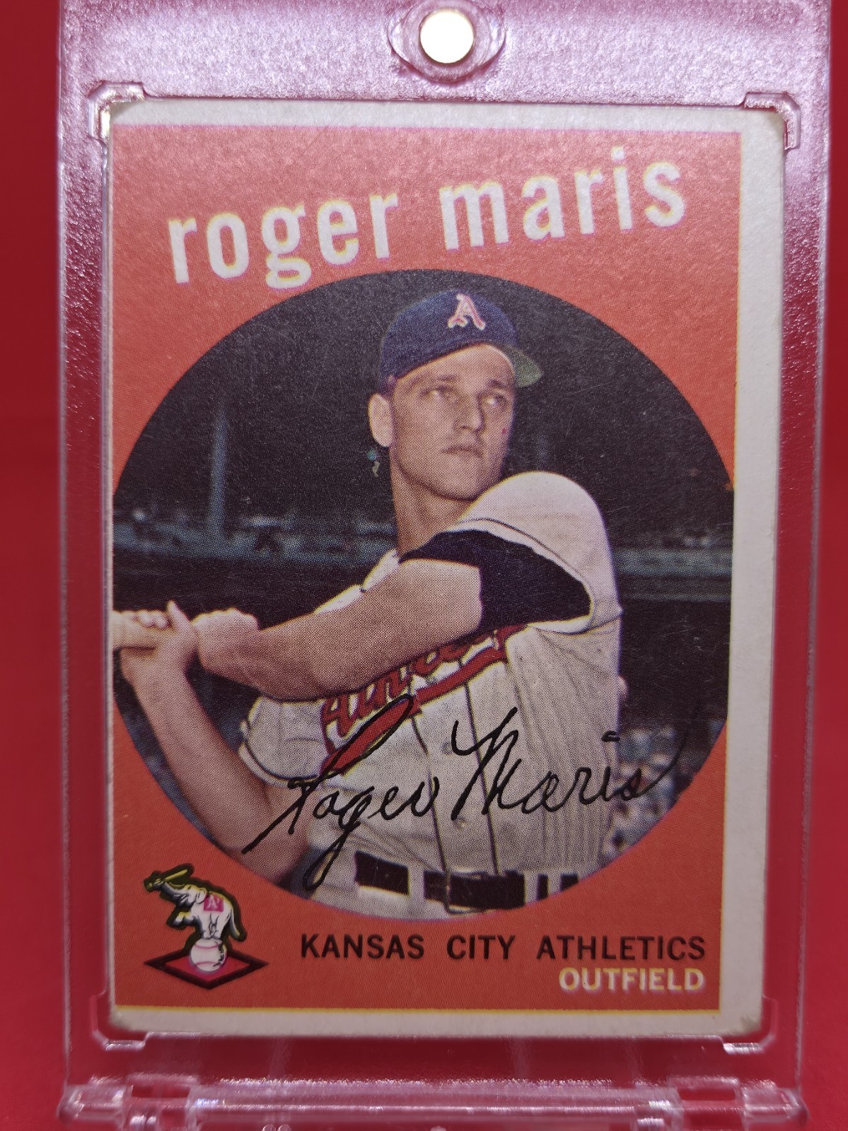 Topps 1959 Roger Maris #202 Rare White Back Kansas City Athletics 2nd Yr HOF! 🔥