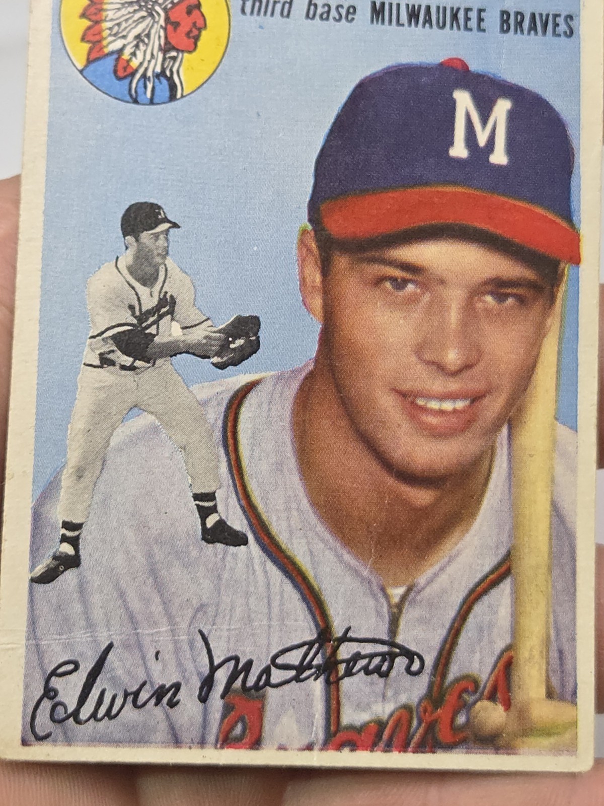 1954 Topps Set-Break # 30 Ed Mathews Milwaukee Braves