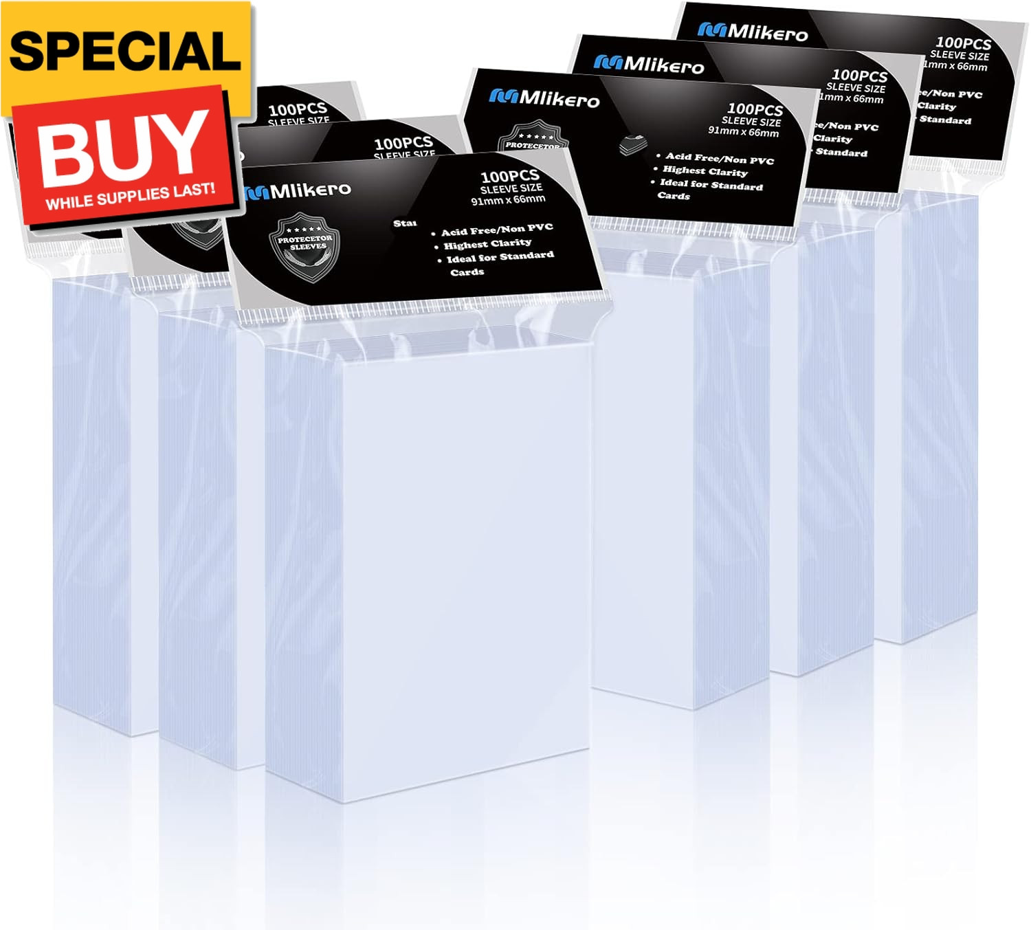 600 Count Card Sleeves, Clear Soft Trading Card Sleeves, Polypropylene (PP), Fit