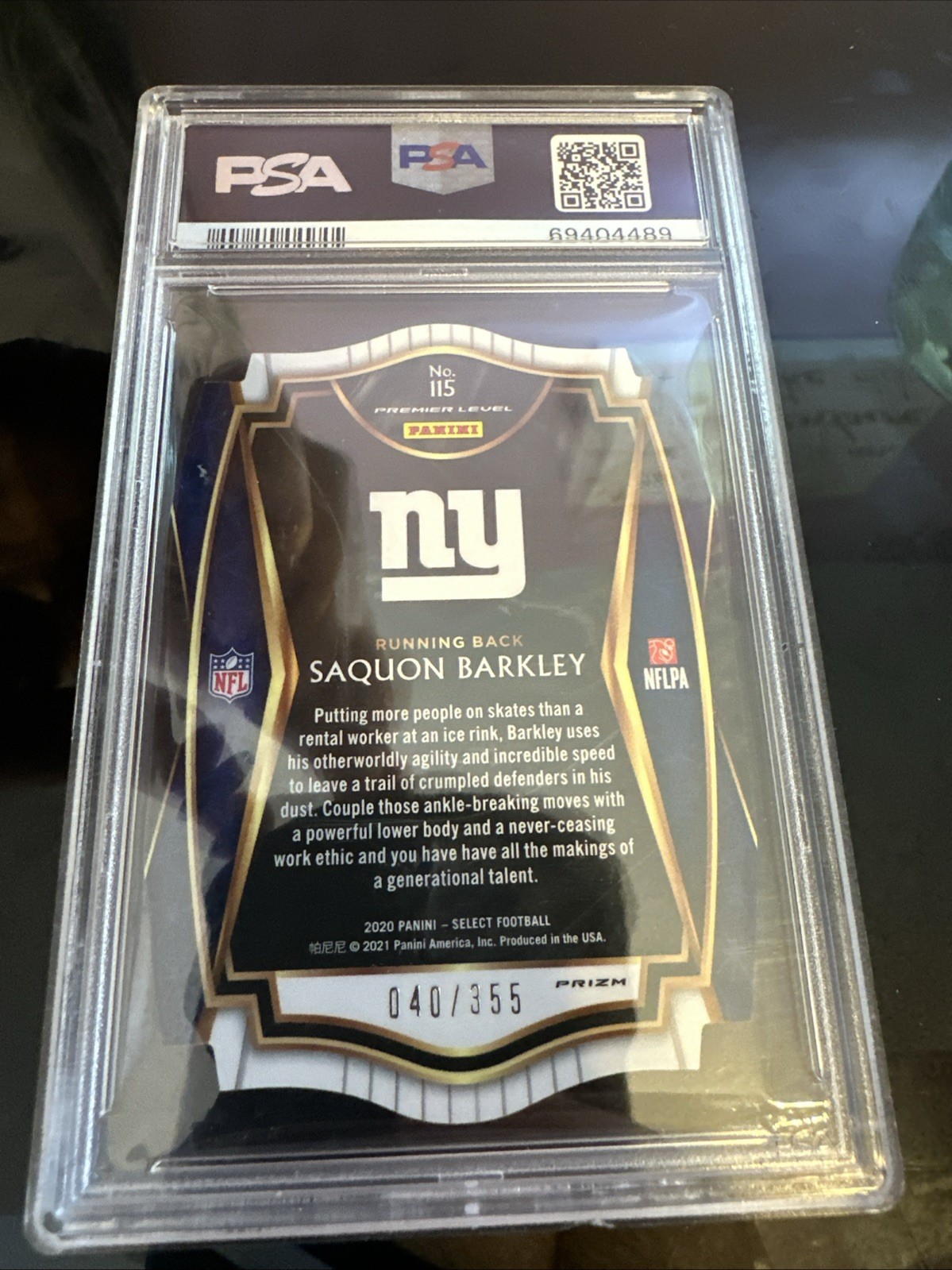 2020 Select Saquon Barkley Copper Prizm Die‑Cut /355 PSA 9 POP 3 🔥🔥