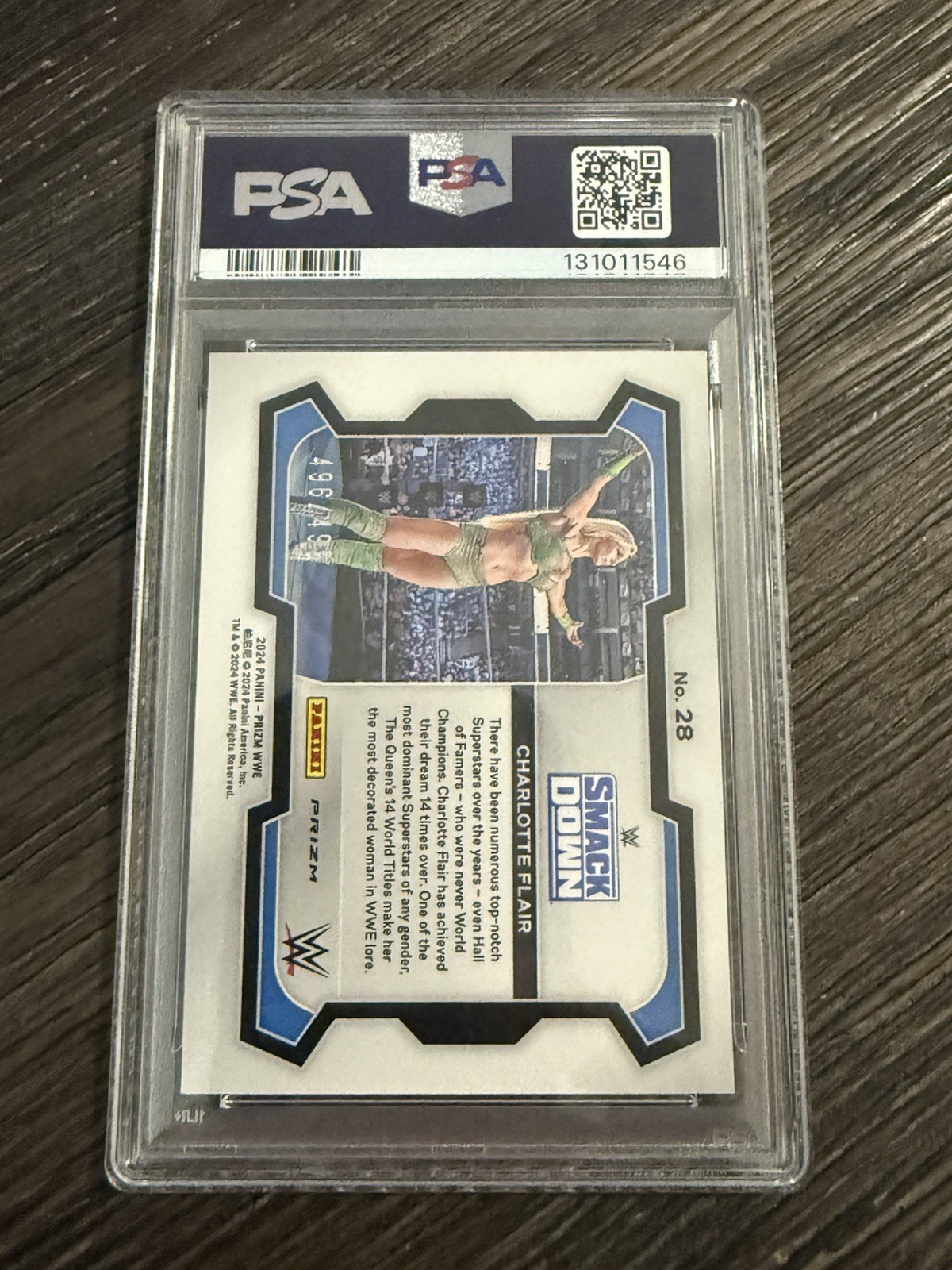 2024 Panini Prizm WWE – Charlotte #28 Pulsar Prizm /499 PSA Gem Mint 10