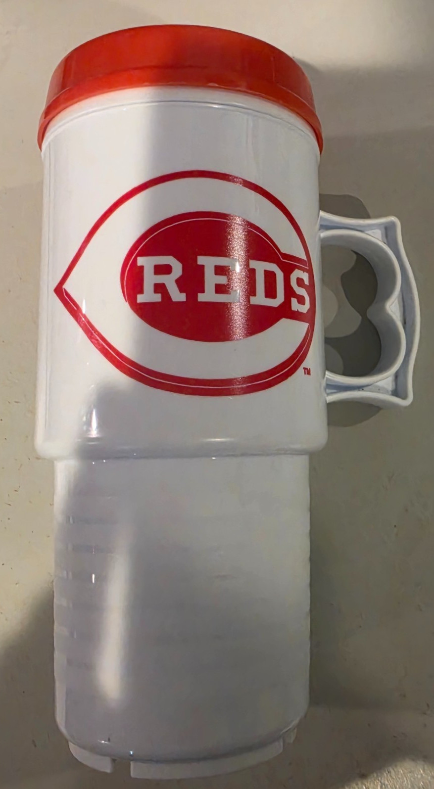 VTG Cincinnati Reds Ameritech Auto-Mug Plastic Travel Mug Insulated 1-800-MOBILE