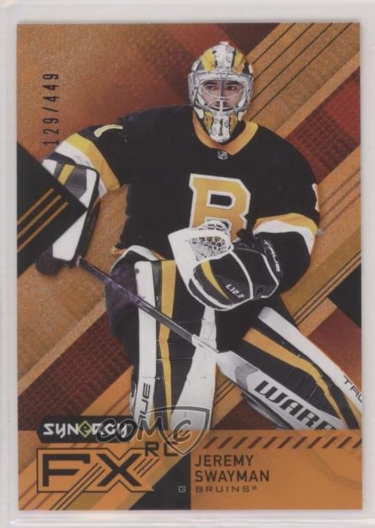 2021 Upper Deck Synergy FX Rookies Orange 129/449 Jeremy Swayman #FXR-JS RC 14sr