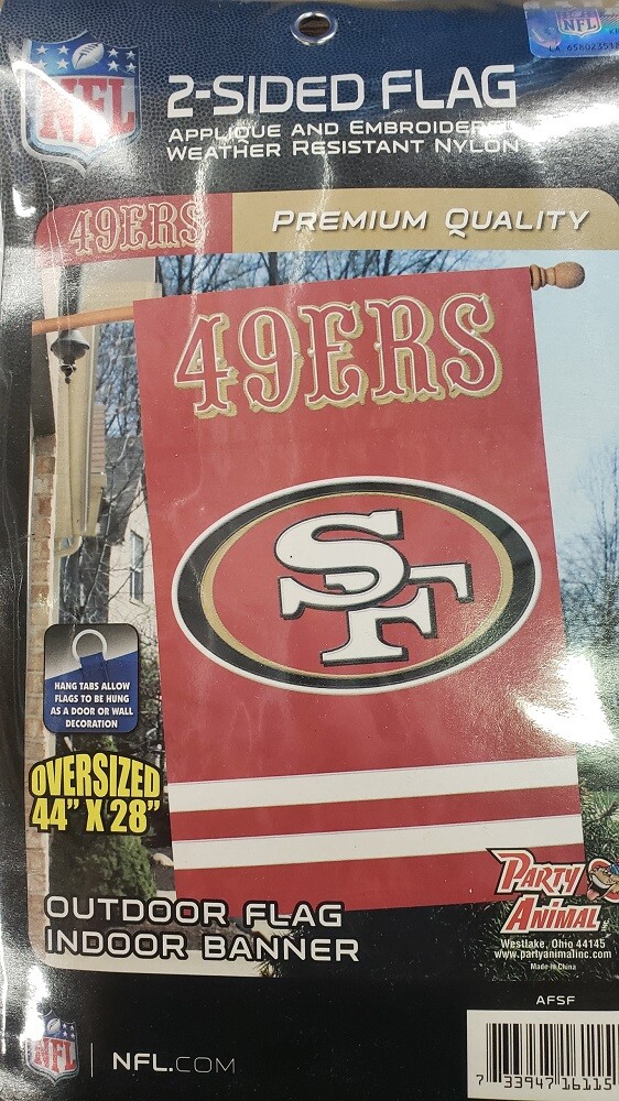 Party Animal NFL San Francisco 49ers Applique Banner Flag 44×28