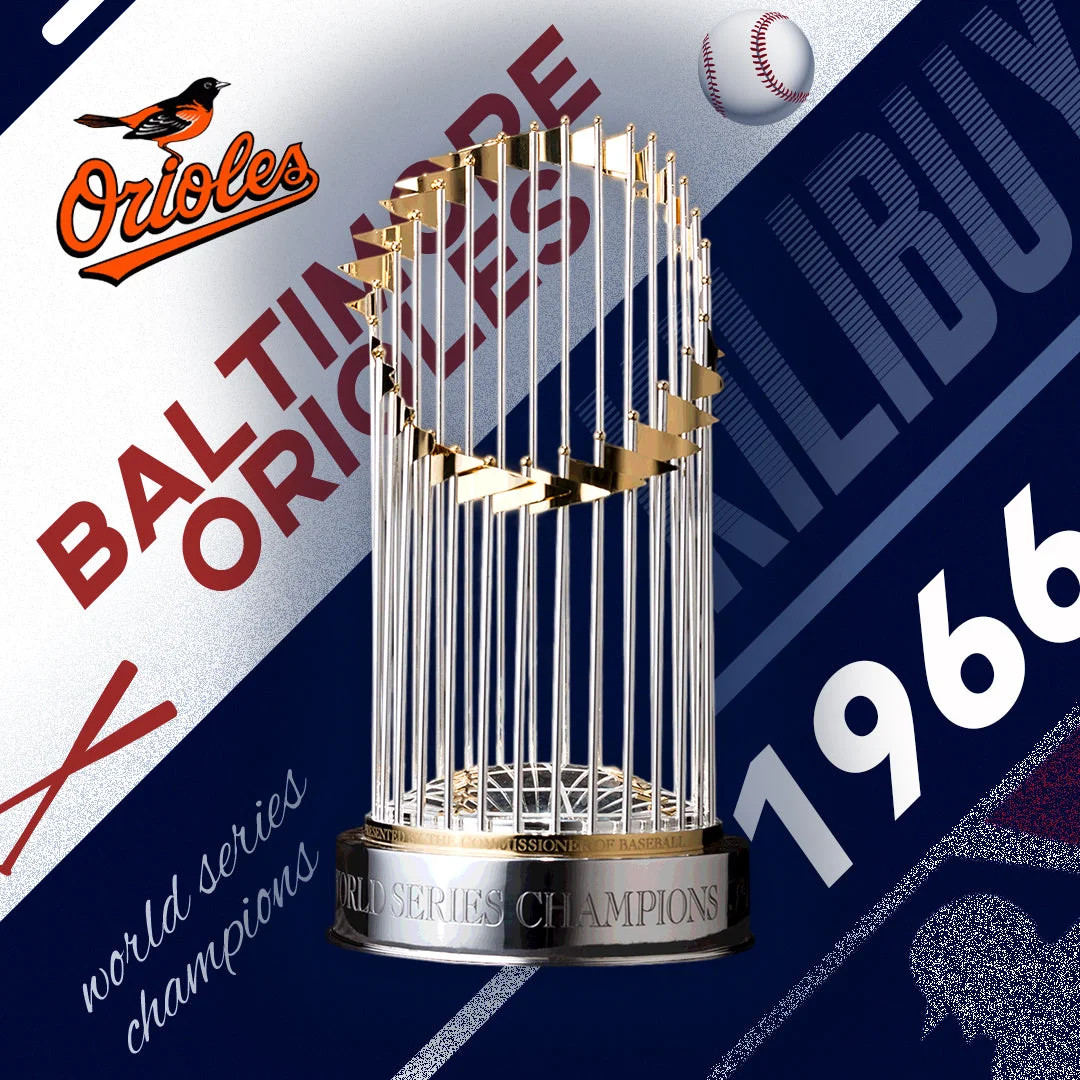 11.8” Baltimore Orioles World Series Championship Trophy Replica Award 1966