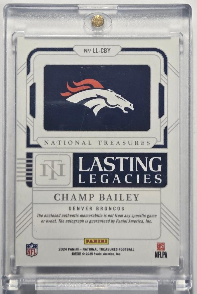 2024 PANINI NATIONAL TREASURES #LL-CBY CHAMP BAILEY LASTING LEGACIES PA 29/99