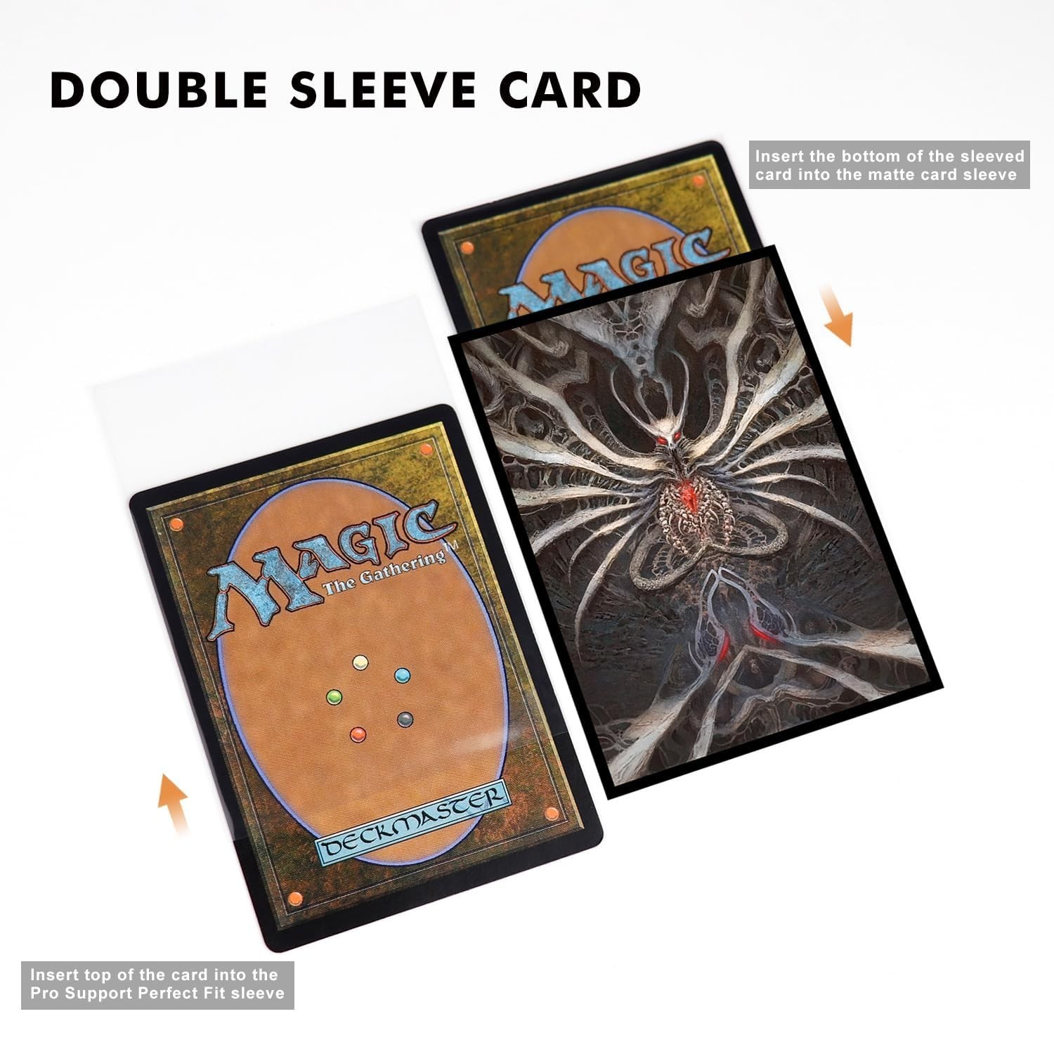 100 PCS MTG Card Sleeves with 100 PCS Perfect Fit Sleeves, Art Matte Card Sle…