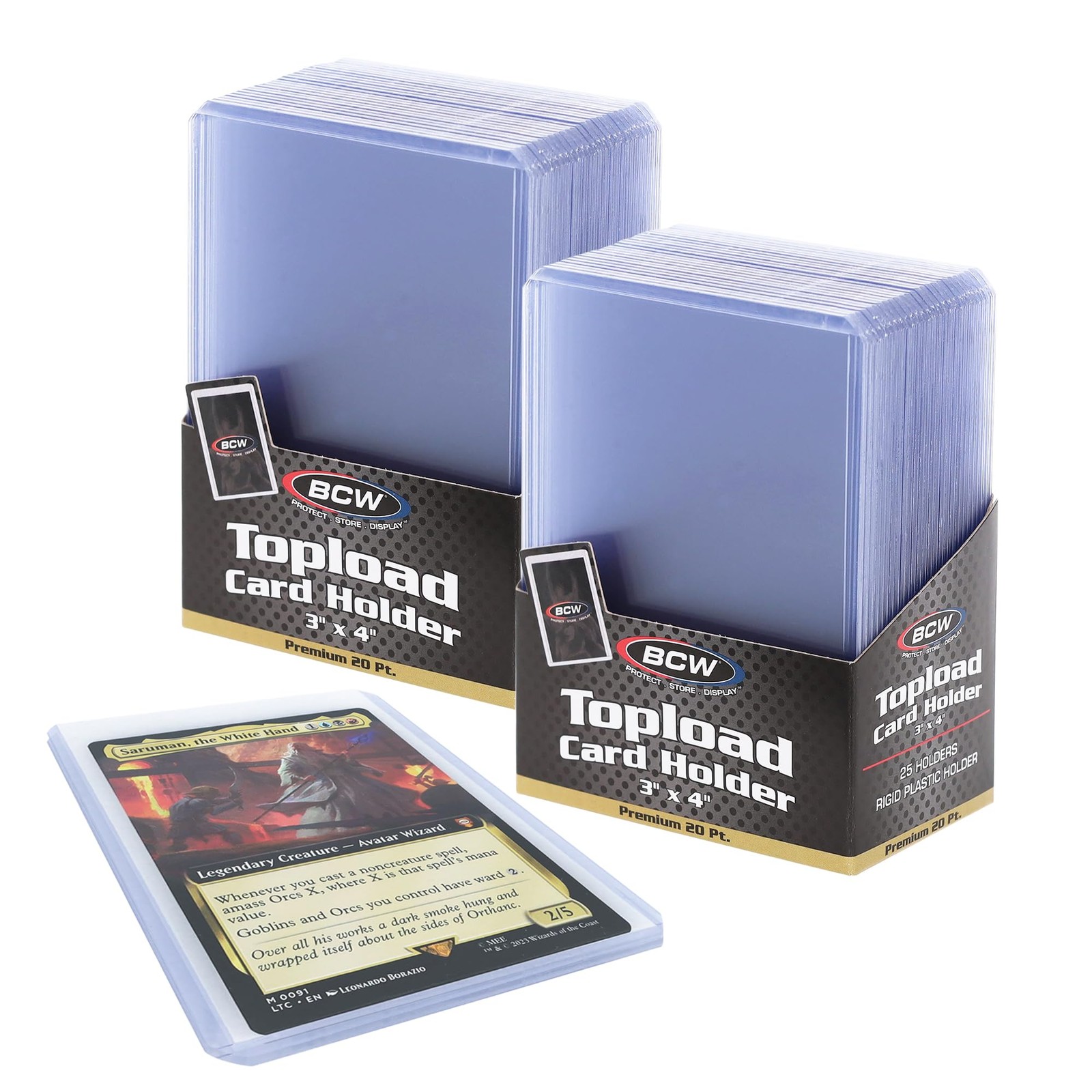 3×4 Topload Card Holder – Premium 35PT Thickness | 50 Pack | Quality Rigid PV…