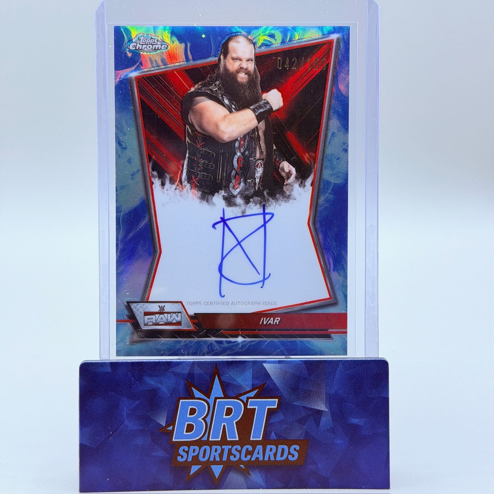 2026 Topps Chrome WWE Ivar Red Brand Autographs Blue Refractor #/150 #RBA-IVA