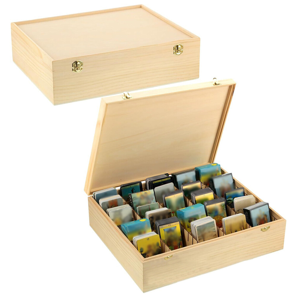 Wooden Sport Card Storage Box Trading Card Organizer Football Card Collection US
