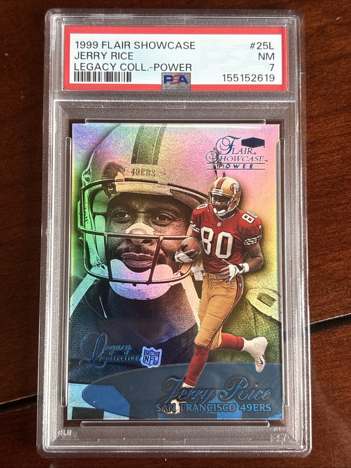 1999 Flair Showcase Jerry Rice Legacy Collection Power #/99 Row 1 PSA 7 49ers SP