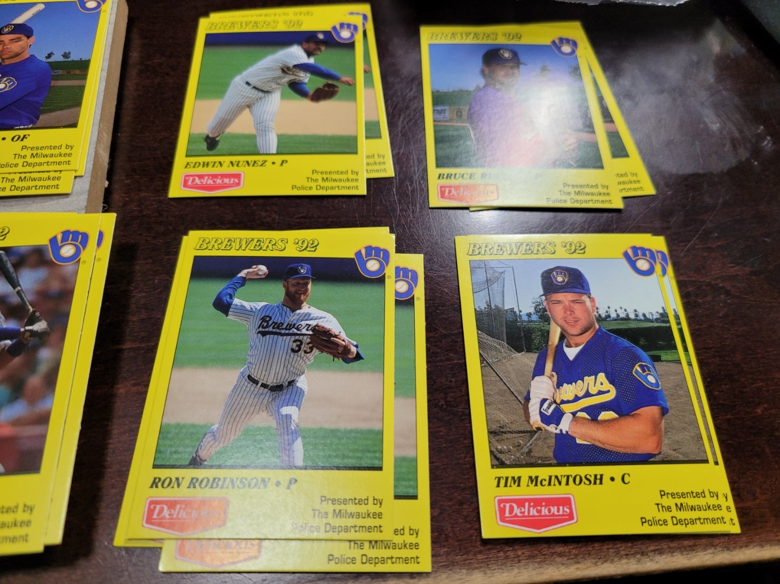 1992 Brewers Police Baseball Card #s 1-30 – You Pick