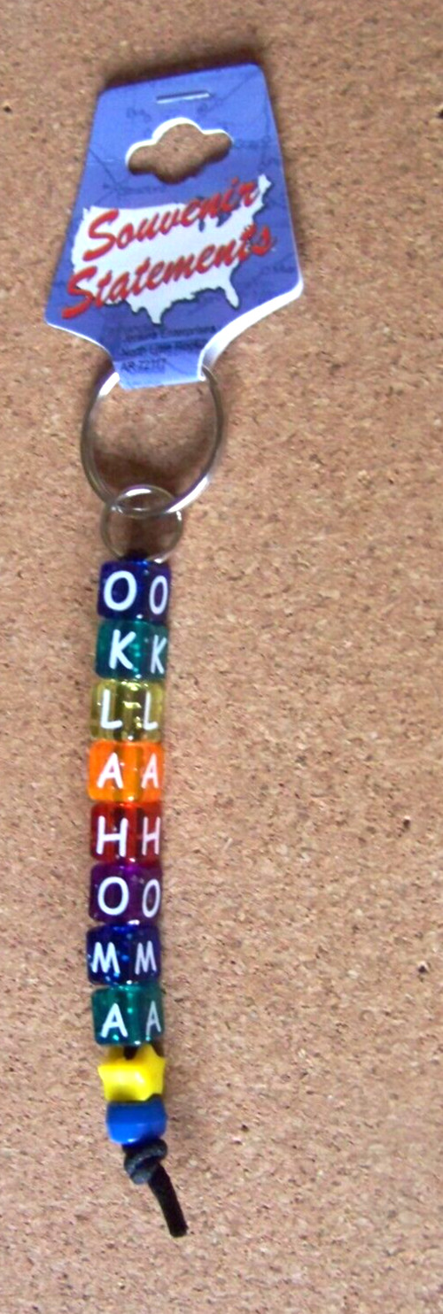 ( University of ) Oklahoma key ring multi-color cubes NCAA c42284