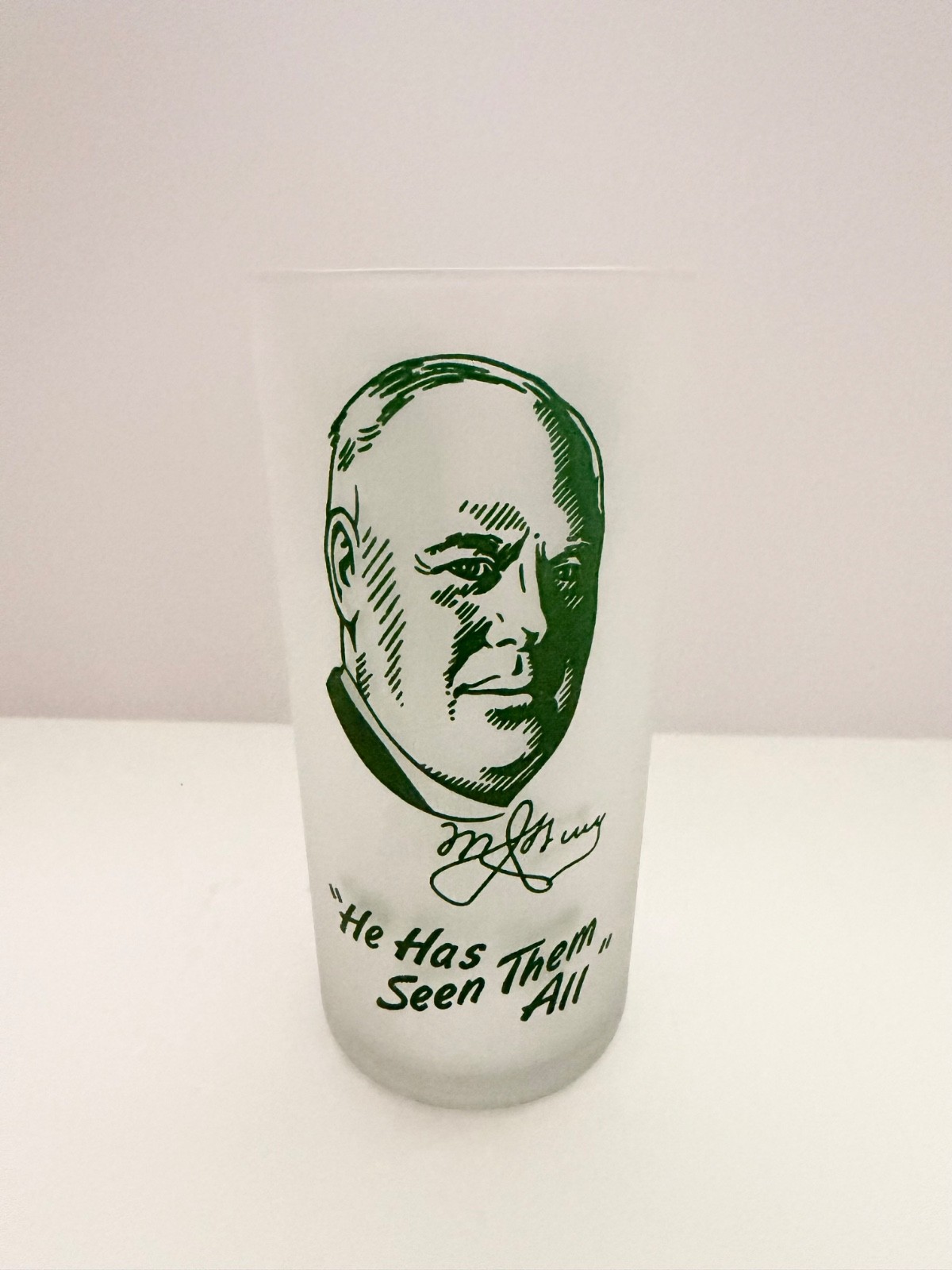 1949 Kentucky Derby Frosted Mint Julep Glass Matt Winn
