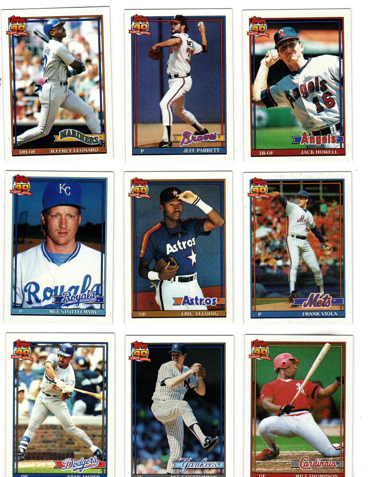 1991 Topps Baseball Trading Cards You Pick / Choose From List #s 1 – 200 / mb39