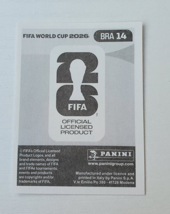 Vinicius Junior 2026 Panini FIFA World Cup Sticker #BRA14 Vini Jr. AUTHENTIC