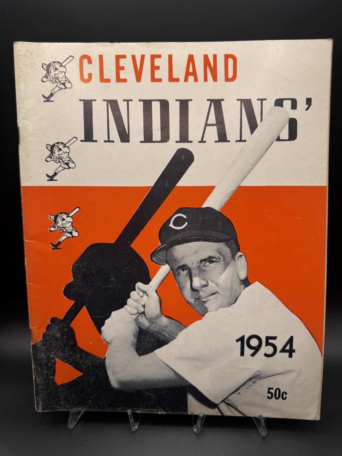 Vintage 1954 MLB Cleveland Indians Sketch Book Photo Yearbook Baseball MLB