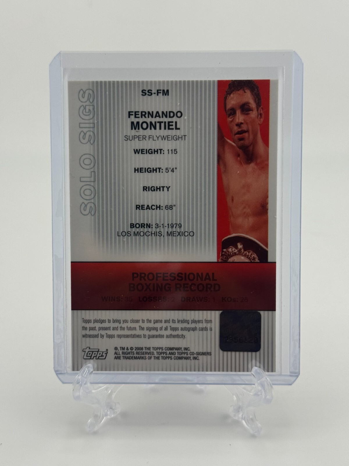 2008 Topps Co-Signers Certified Auto SS-FM Fernando Montiel Professional Boxing