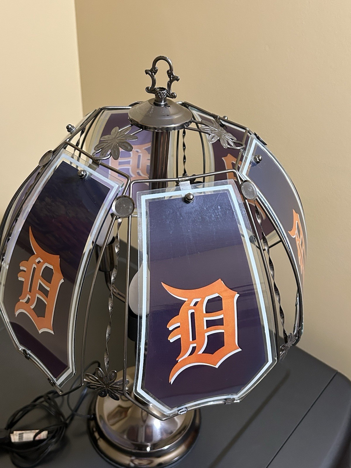 Detroit Tigers Sports MLB Baseball Table Lamp Shade Lighting Glass Metal