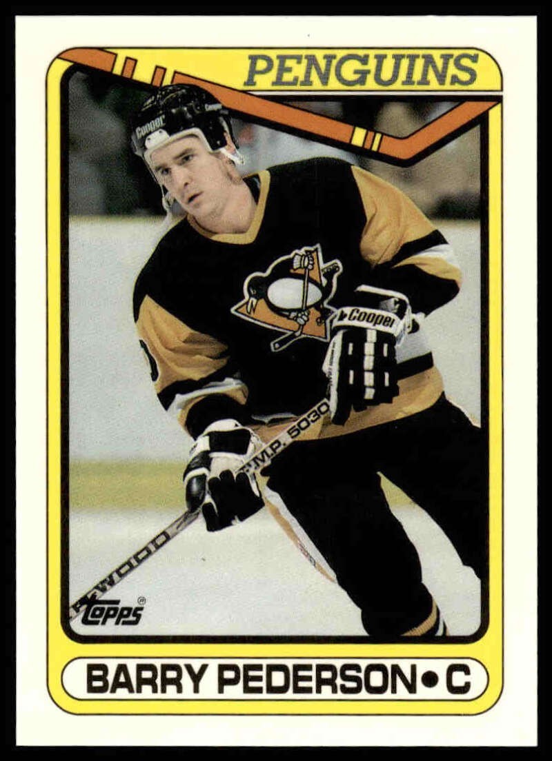 1990-91 TOPPS NHL HOCKEY NM/M Card #134 🤩 BARRY PEDERSON, Pittsburgh Penguins