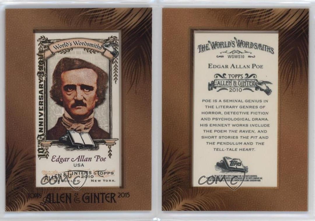 2010 Topps Allen & Ginter’s World’s Wordsmiths Minis Edgar Allan Poe #WGWS10 xr1