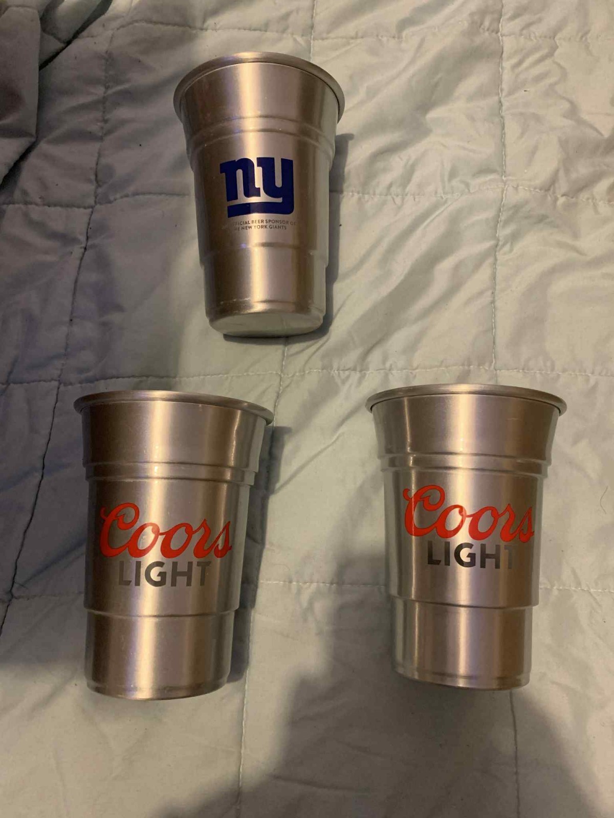 3 vintage new york giants alumium party cup (23CB)