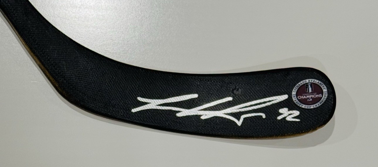 GABRIEL LANDESKOG SIGNED F/S HOCKEY STICK COLORADO AVALANCHE 2022 CHAMPS JSA COA
