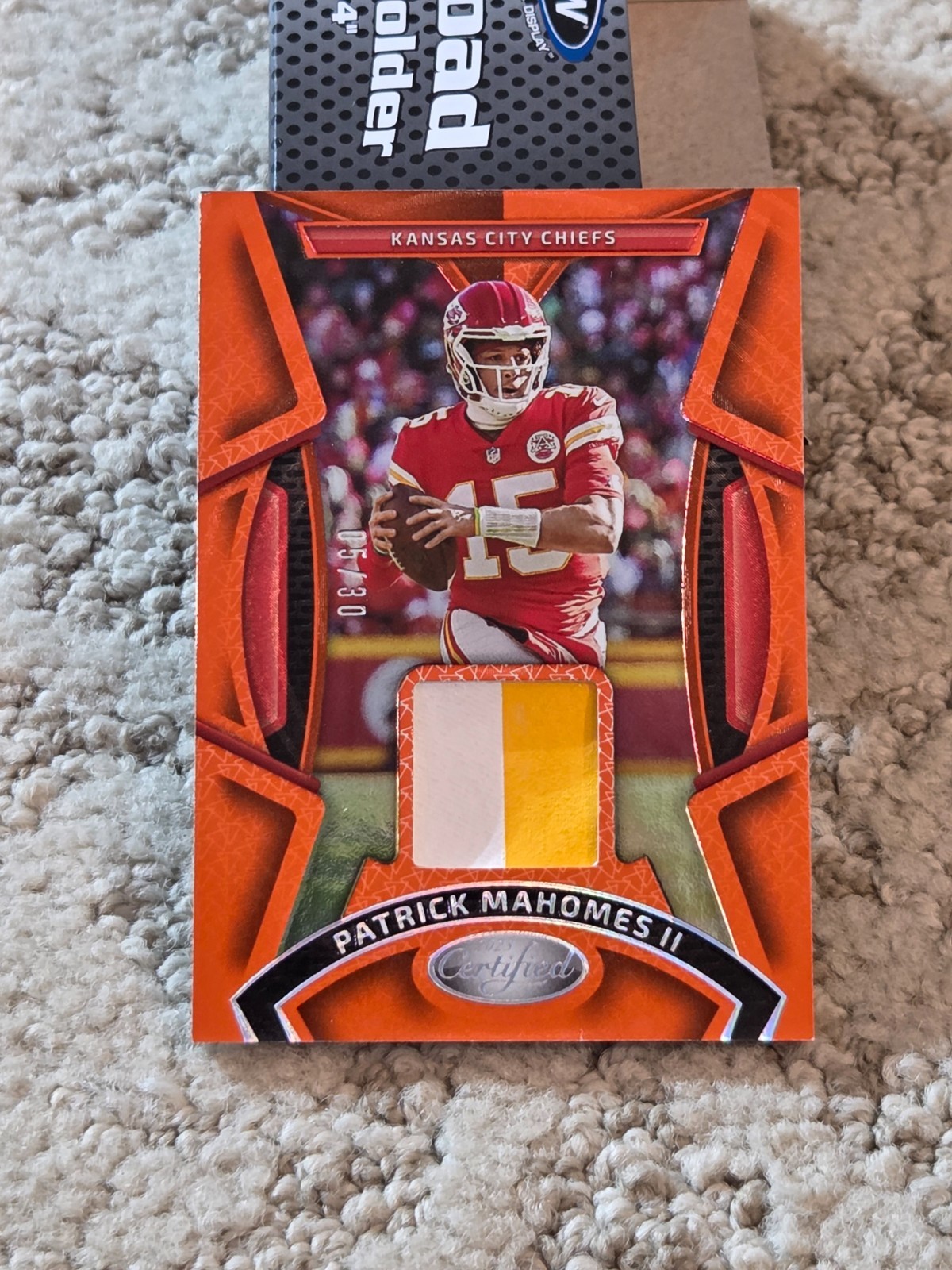 2023 Panini Certified Materials Patrick Mahomes II #MMPE-10 RELIC NUMBERED 5/30
