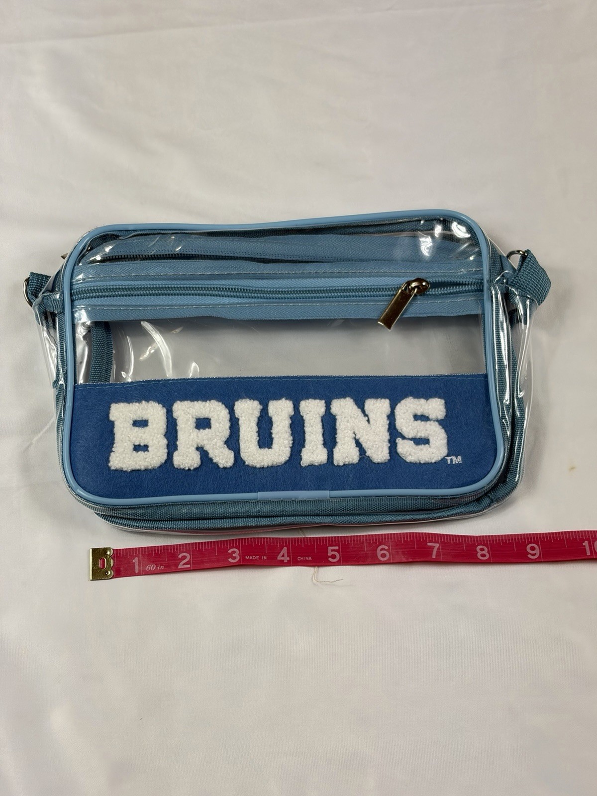 UCLA Bruins Clear Crossbody Stadium Bag Purse Coors Light Sponsor Chenille Blue