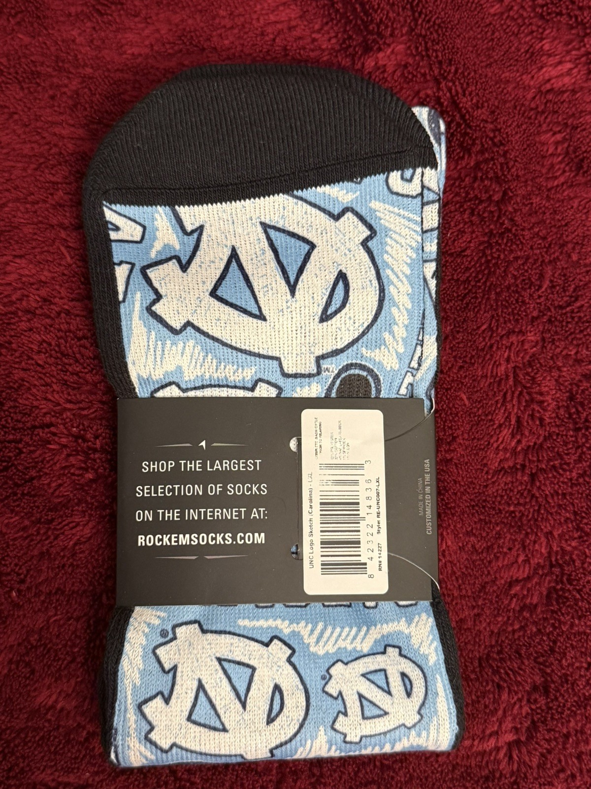 NEW 3 Items North Carolina Tar Heels, UNC Hat, Rock ‘Em Socks, Men’s LARGE Shirt