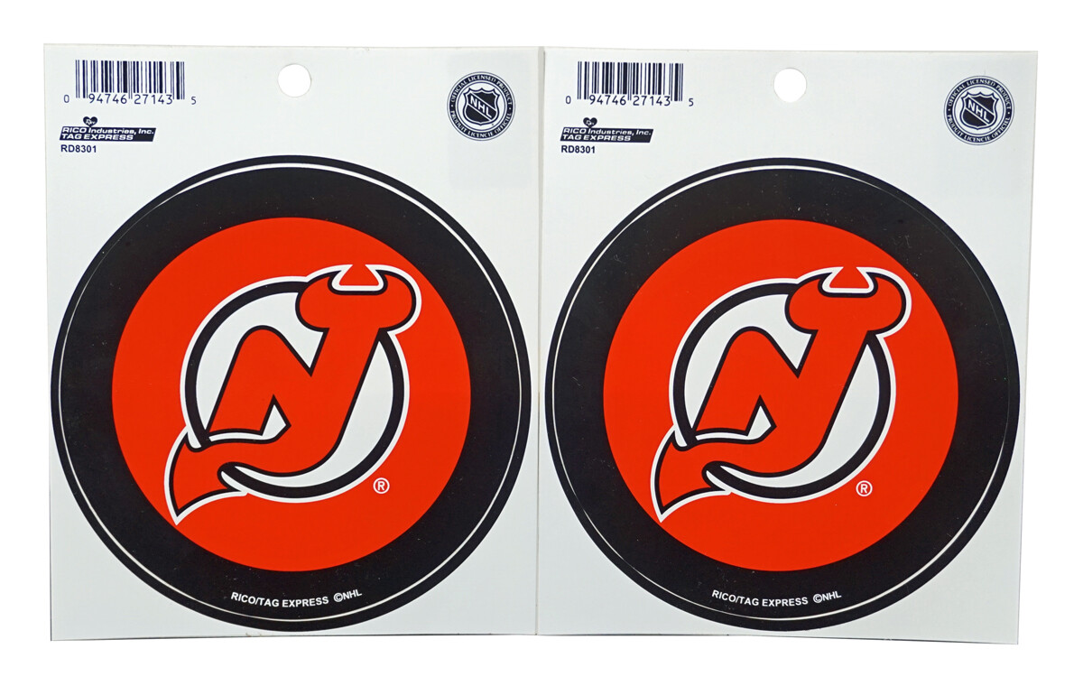 New Jersey Devils NHL Set of 2 Round Sticker Decals – approximately 4.5 in round