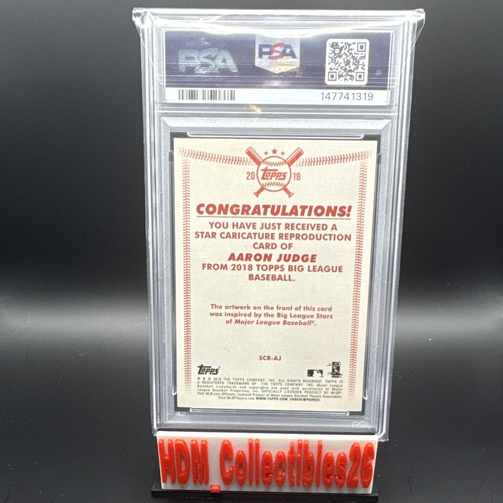 2018 Topps Big League Aaron Judge Star Caricature Reproduction #AJ PSA 10