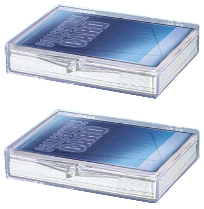 2 Ultra PRO 35 Hinged Card Storage Boxes Case Holder Sports Trading Clear