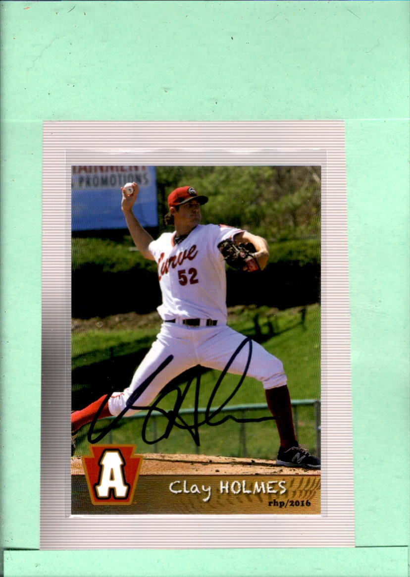 2016 Autograph Clay Holmes MINT ALTOONA CURVE ROOKIE AUTO ID:44142