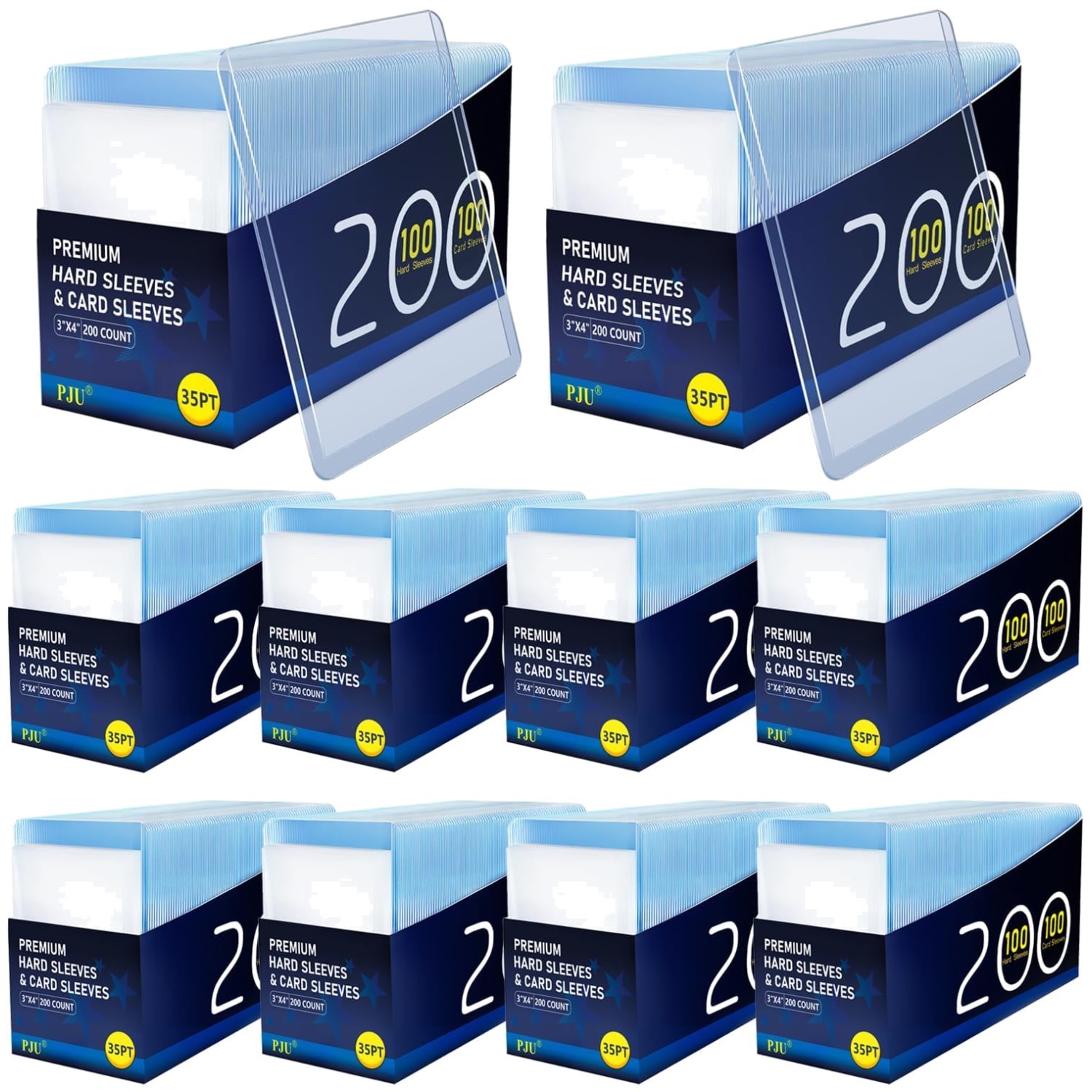 2000 Clear Plastic Card Sleeves, Trading Card Holders