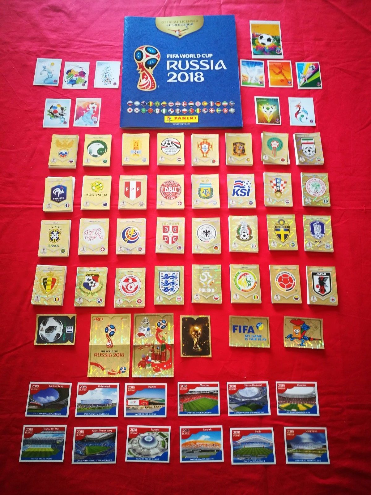 2018 FIFA WORLD CUP Russia Panini STICKERS 00-251 SHINE FOIL STICKERS