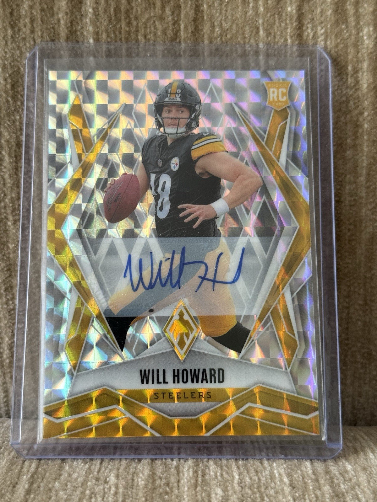 2025 Panini Phoenix Football #165 Will Howard Silver Pyramids SSP Rookie Auto RC